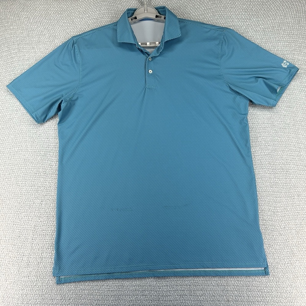 Holderness & Bourne Polo Shirt Mens XL Green Geometric Byrd Golf‎ Tailored Fit